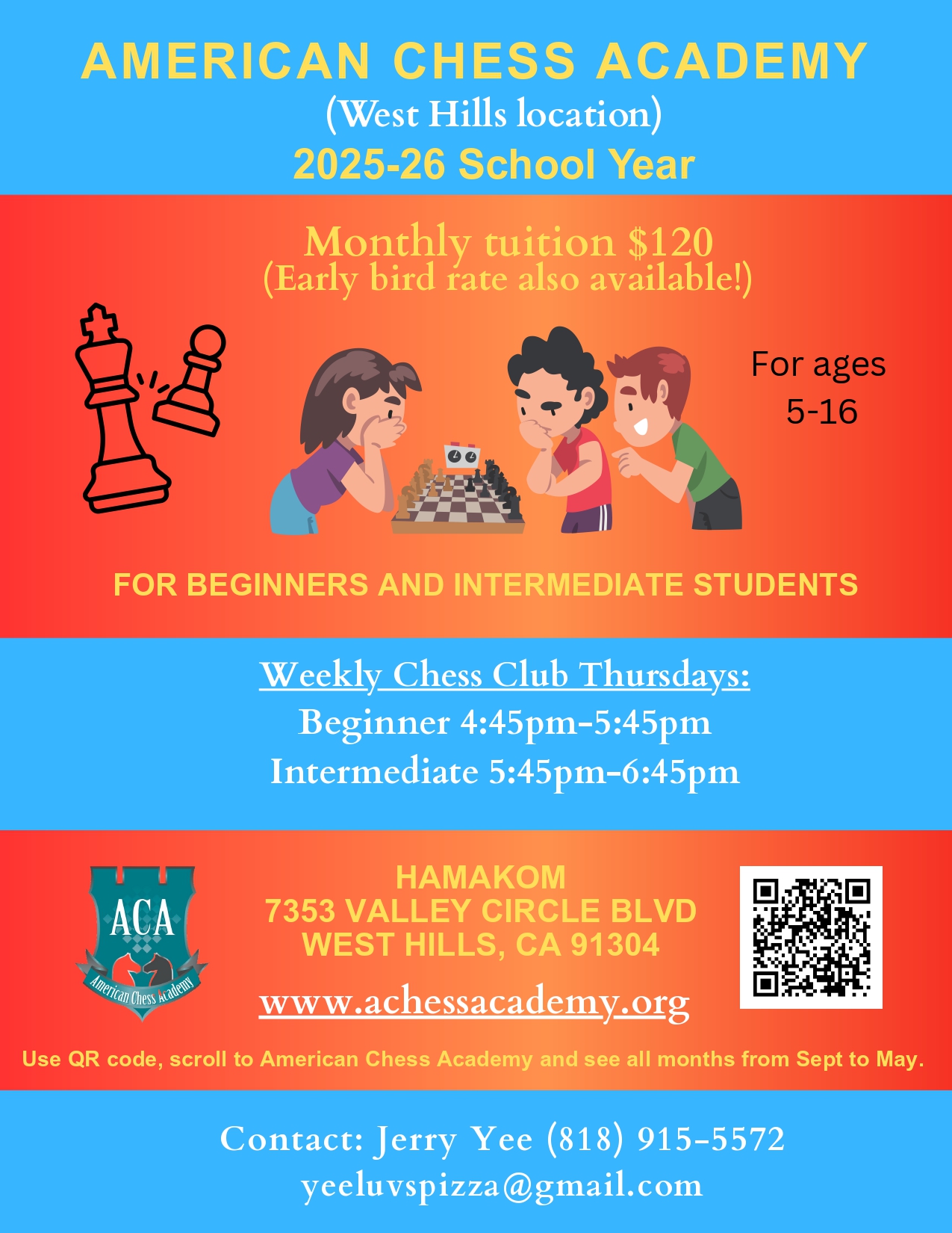 American Chess Academy (West Hills Location) 2025-26 School Year